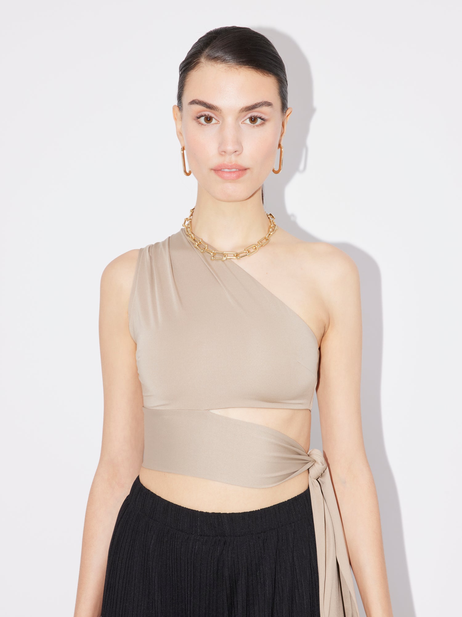 Leia top brown