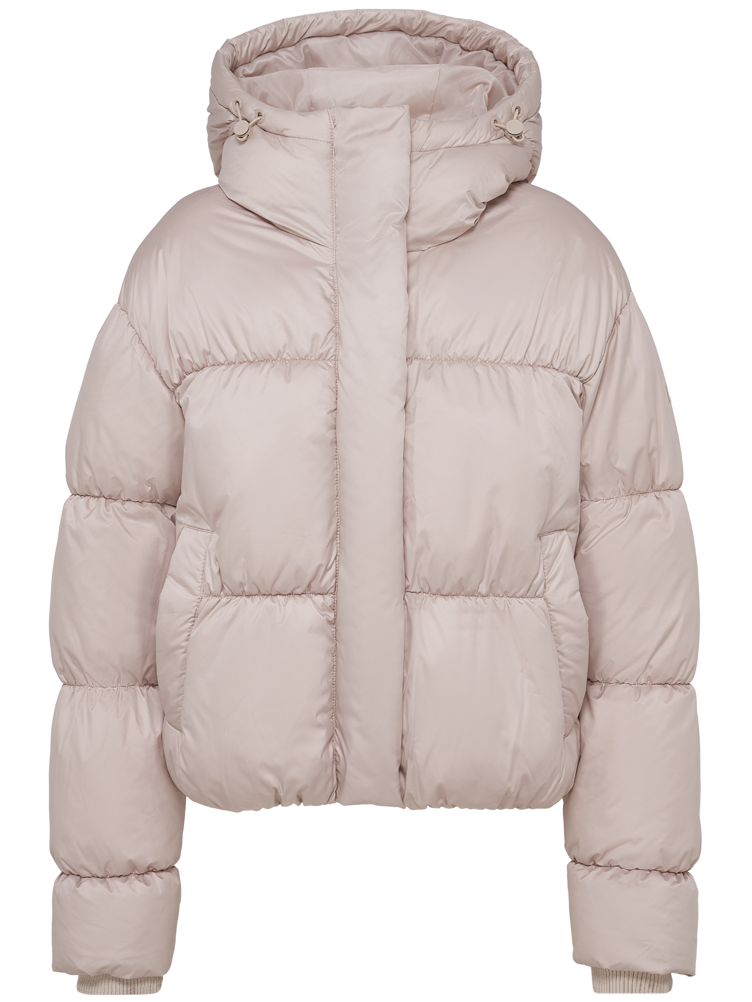 Die Viveka Jacket von LeGer by Lena Gercke ist ein hellbeiger, langärmeliger Puffer mit Kapuze, Frontreißverschluss, zwei großen Taschen, gesteppter Wattierung für Wärme, elastischen Ärmelbündchen und Kapuze mit Kordelzug - perfekt für den Schrank oder den Alltag.