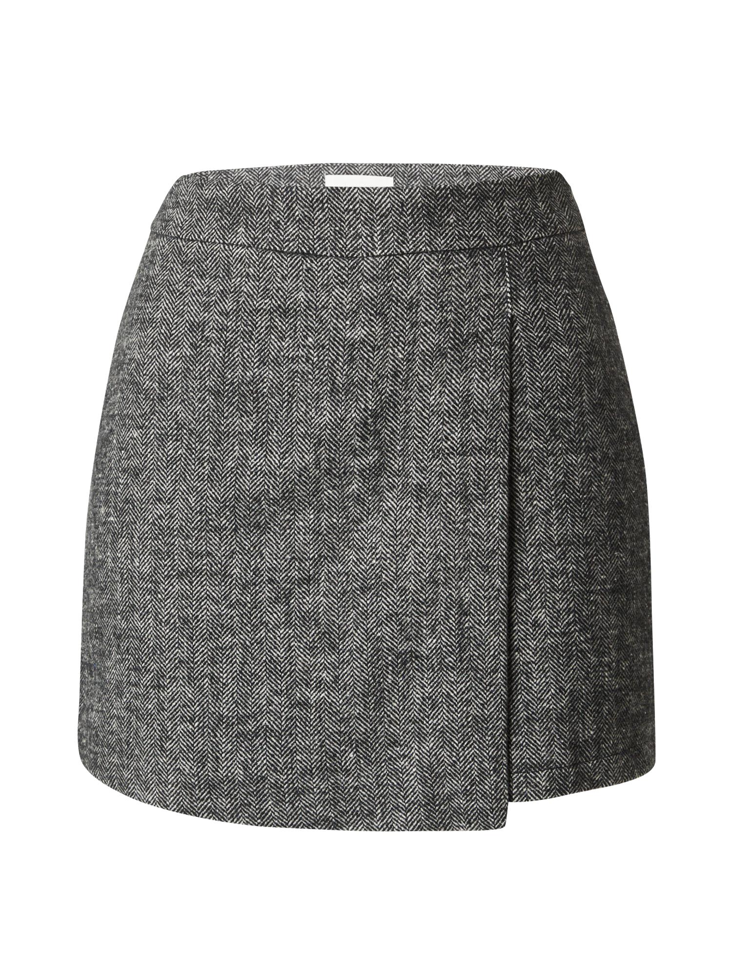 Der Jella Rock von LeGer by Lena Gercke in Größe 36 hat ein graues Fischgrätenmuster, einen taillierten Bund und eine dezente Überlappung auf der Vorderseite. Passform Normal bietet ganztägigen Komfort und klassischen Stil, der auf weißem Hintergrund zur Geltung kommt.