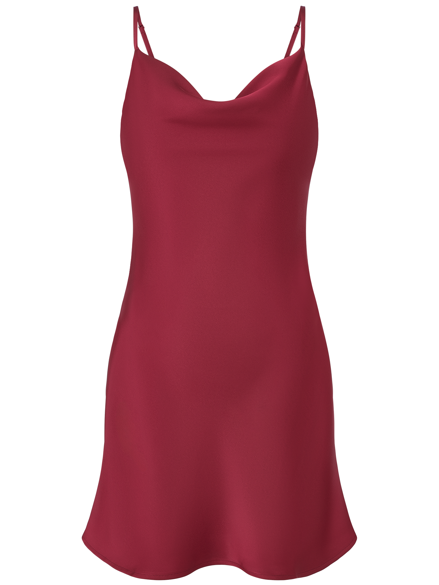 Das Letizia Dress von LeGer by Lena Gercke ist ein schmal geschnittenes, tiefrotes Slip-Kleid mit dünnen Spaghetti-Trägern und einem leicht ausgestellten Saum. Dieses extralange Modell ist auf einem schlichten weißen Hintergrund abgebildet.