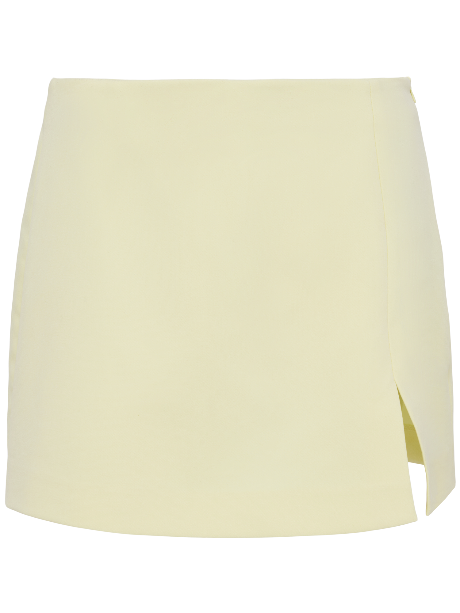 Der Carina Skirt von LeGer by Lena Gercke ist ein hellgelber, hochtaillierter Minirock mit schlichtem Design und rechtem Seitenschlitz, ideal für Damen, die einen eleganten und dennoch lässigen Look wünschen.