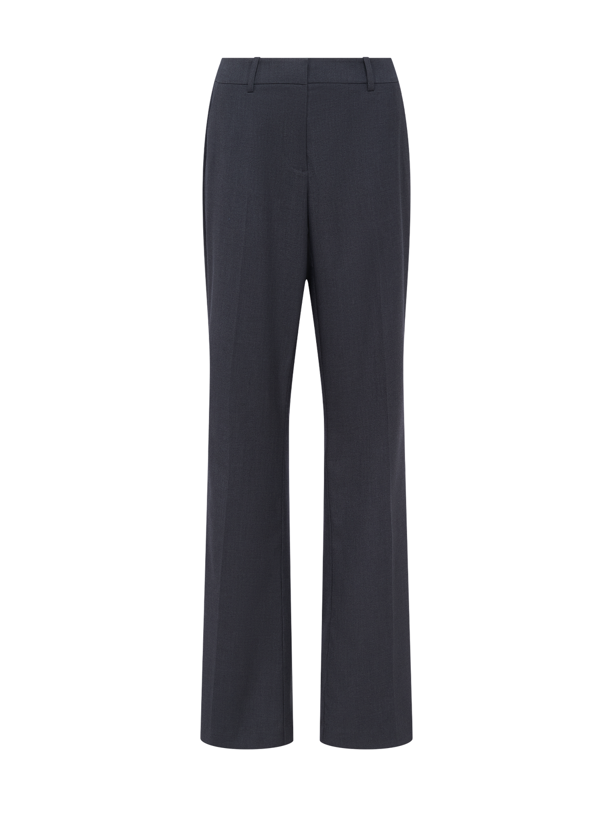 Die „Fergie“-Hose von LeGer by Lena Gercke ist eine maßgeschneiderte Anzughose in einem eleganten Anthrazit-Farbton mit geradem Bein und Regular-Fit-Passform. Diese dunkelgraue Hose verfügt über klassische Gürtelschlaufen, Seitentaschen und einen flachen Vorderteil, die vor einem schlichten weißen Hintergrund zur Geltung kommen.